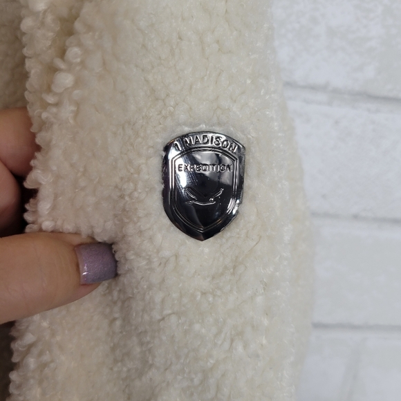 1 Madison Expedition Cream Olive Wooly Hooded Jacket - Picture 4 of 6